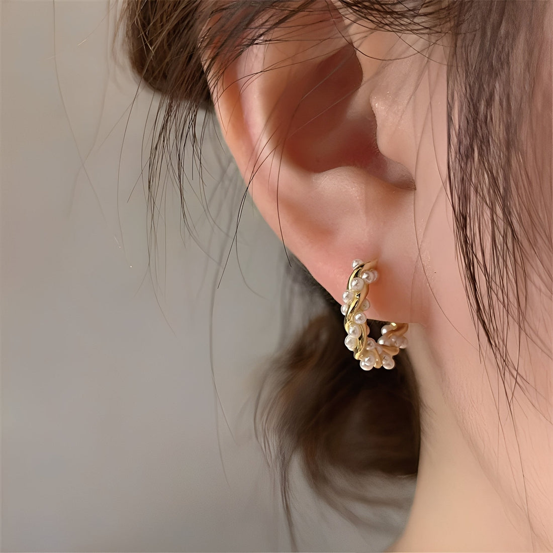 Ellie – Braided Pearl Earrings
