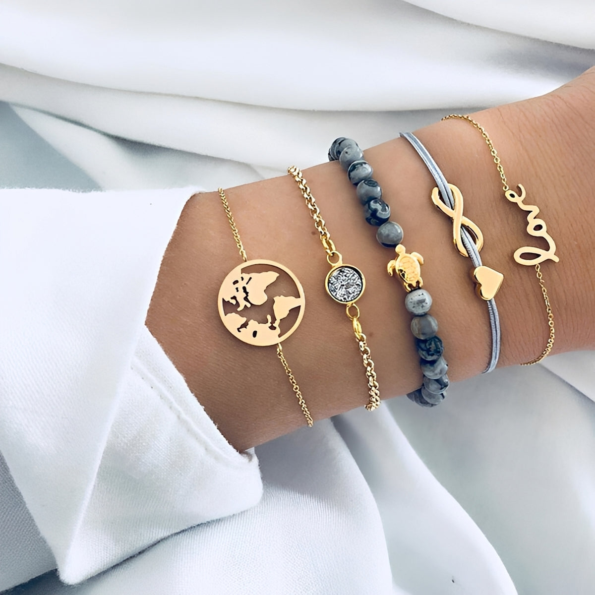 Alora – Elegant lime bracelet set