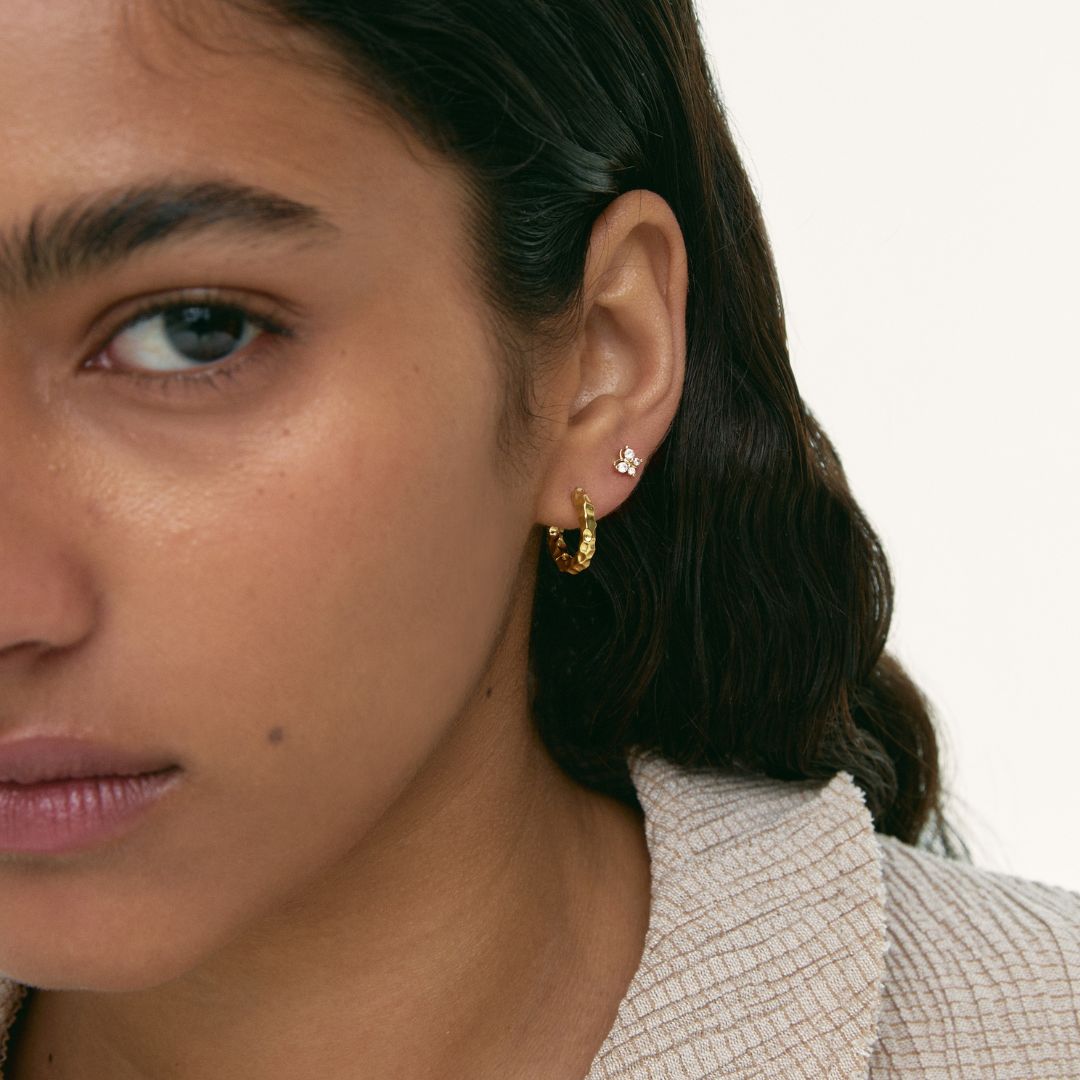 Women’s Hoops with Textured Surface Features and Natural Shape
