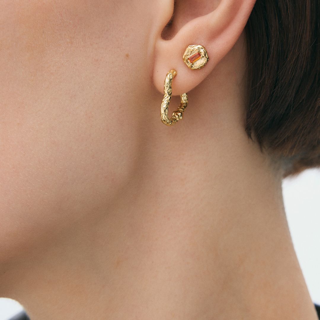 Women’s Heart Hoops with Original Texture and Organic Shape