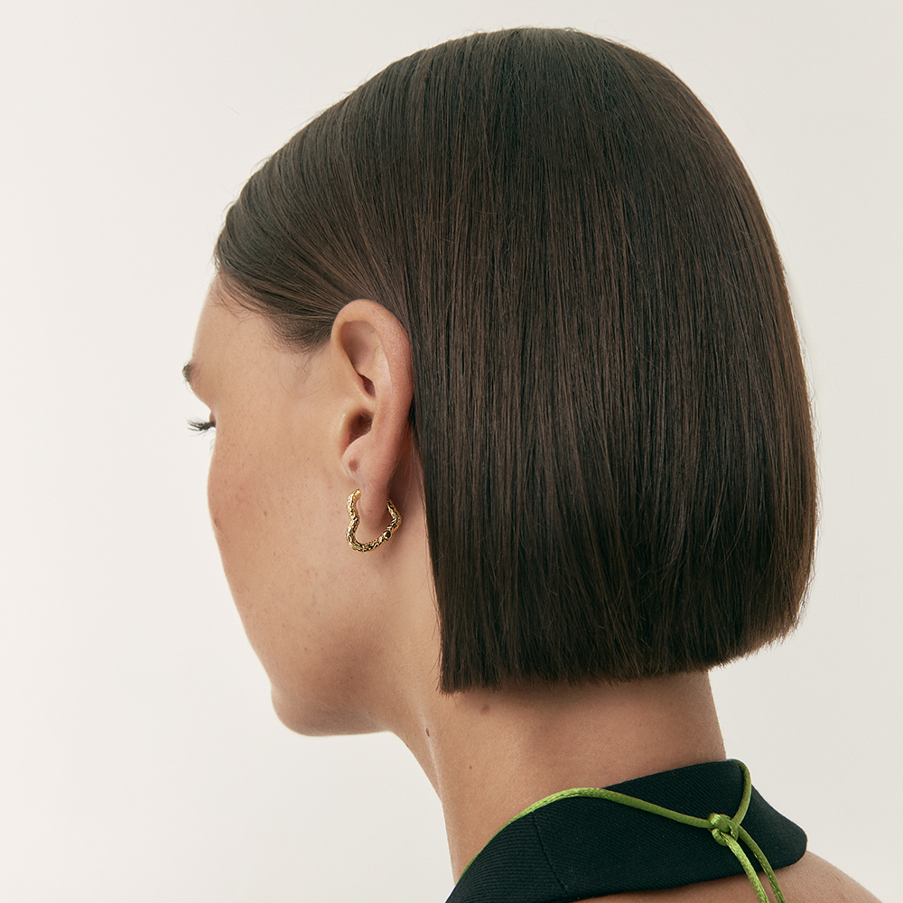 Women’s Heart Hoops with Original Texture and Organic Shape