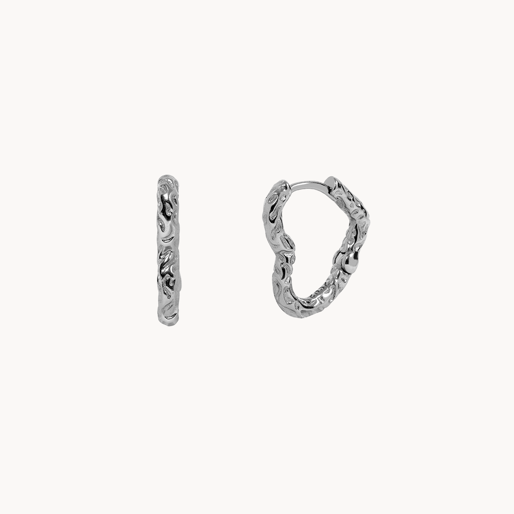 Women’s Heart Hoops with Original Texture and Organic Shape