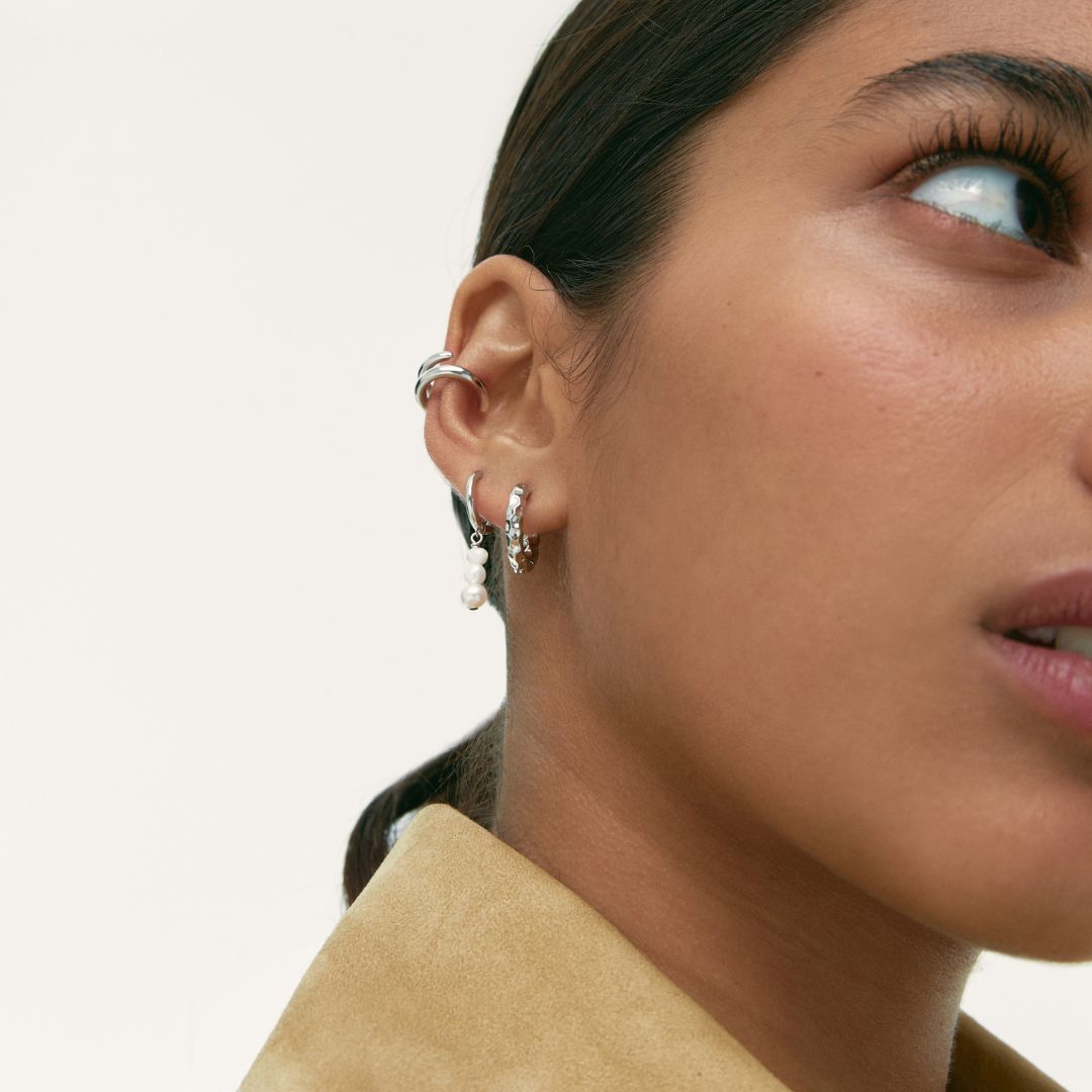 Women’s Hoops with Textured Surface Features and Natural Shape