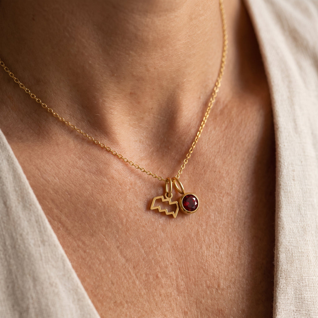 Shay - Zodiac birthstone necklace