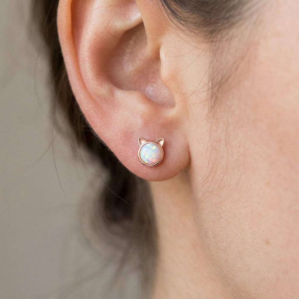 Sepideh – Cat Earrings with Iridescent Detail