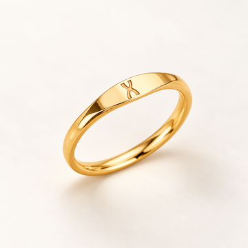 Minimalist Name Ring | Minimalist Ring with Engraved Initial