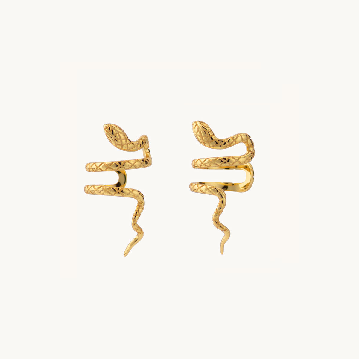 Women's Snake Ear Cuff Featuring Twisted Design and Engraved Scale Detailing