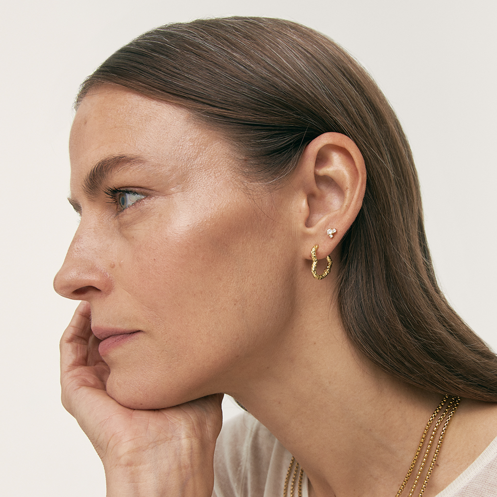 Women’s Heart Hoops with Original Texture and Organic Shape