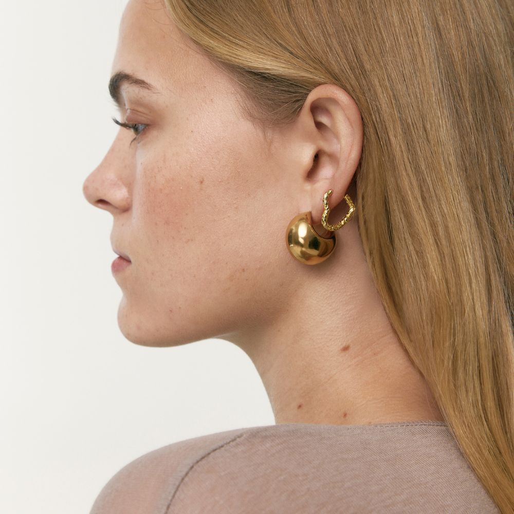 Women’s Heart Hoops with Original Texture and Organic Shape