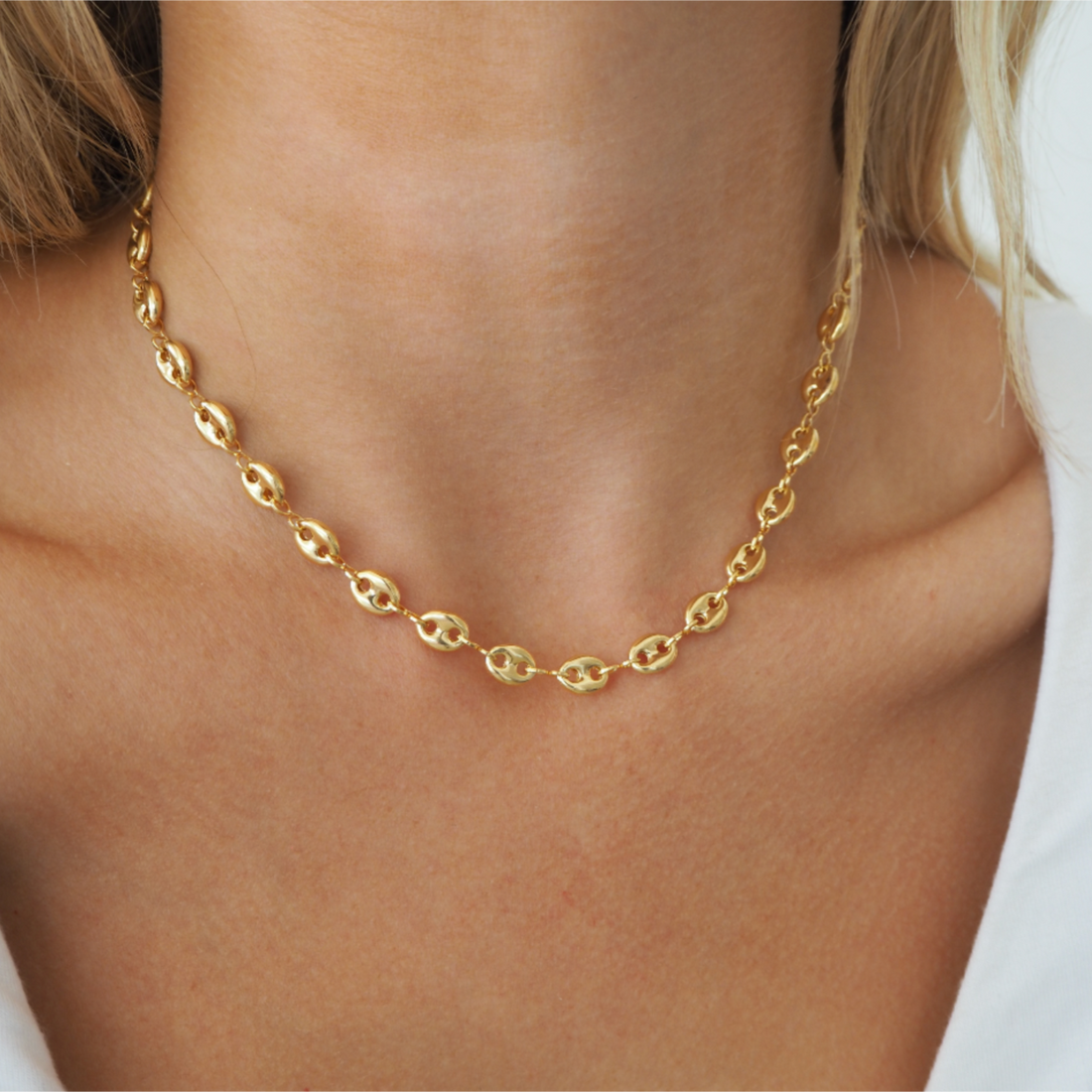 Layered oval necklace