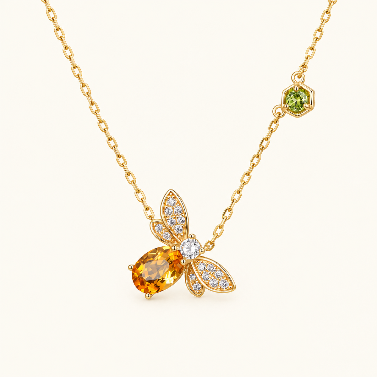 Necklace for Women’s with Bee Pendant and Intricate Wing Design
