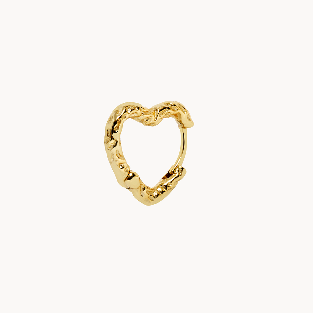 Women’s Heart Hoops with Original Texture and Organic Shape