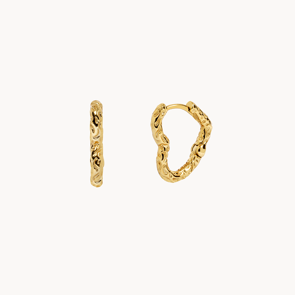 Women’s Heart Hoops with Original Texture and Organic Shape