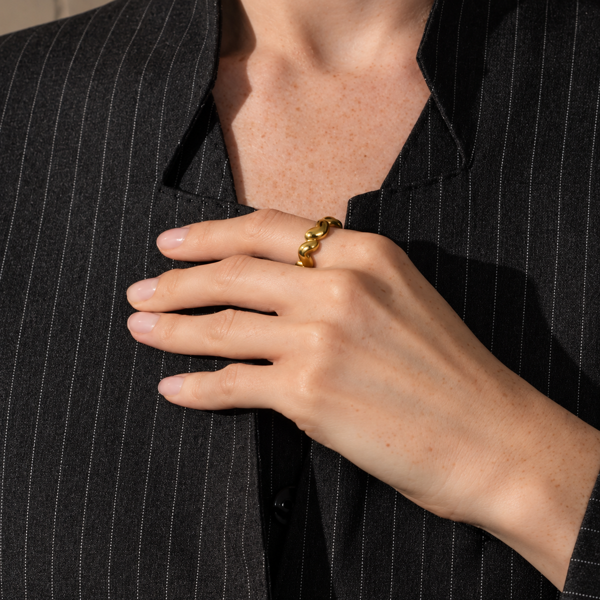 Open Heart Ring for Women’s with Smooth Finish and Adjustable Band