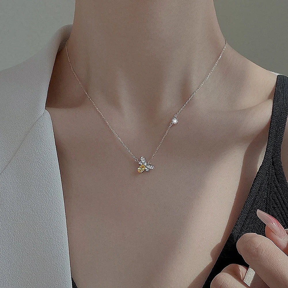 Necklace for Women’s with Bee Pendant and Intricate Wing Design