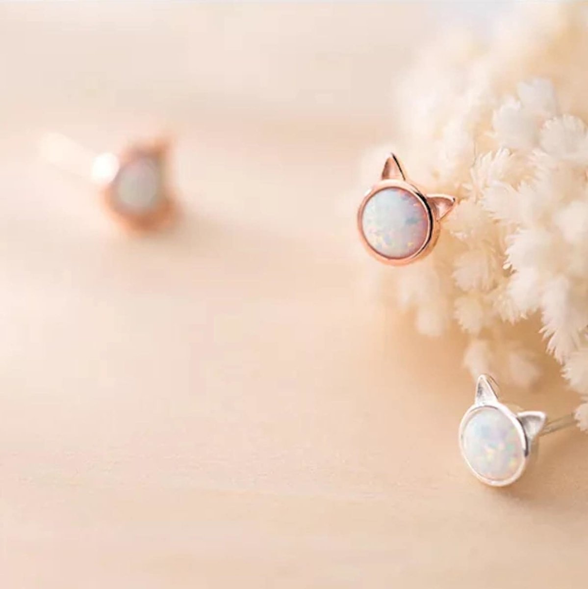Sepideh – Cat Earrings with Iridescent Detail