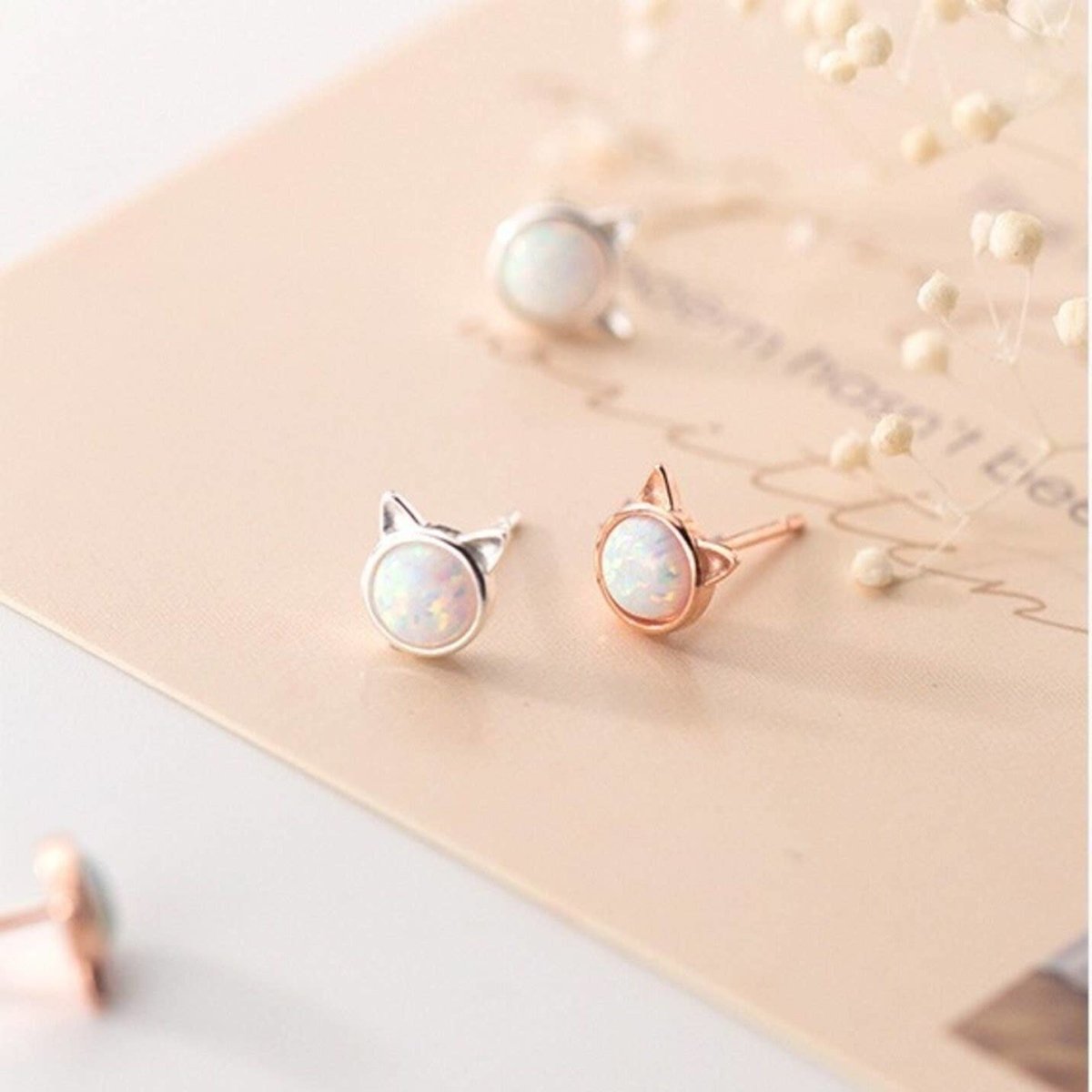 Sepideh – Cat Earrings with Iridescent Detail