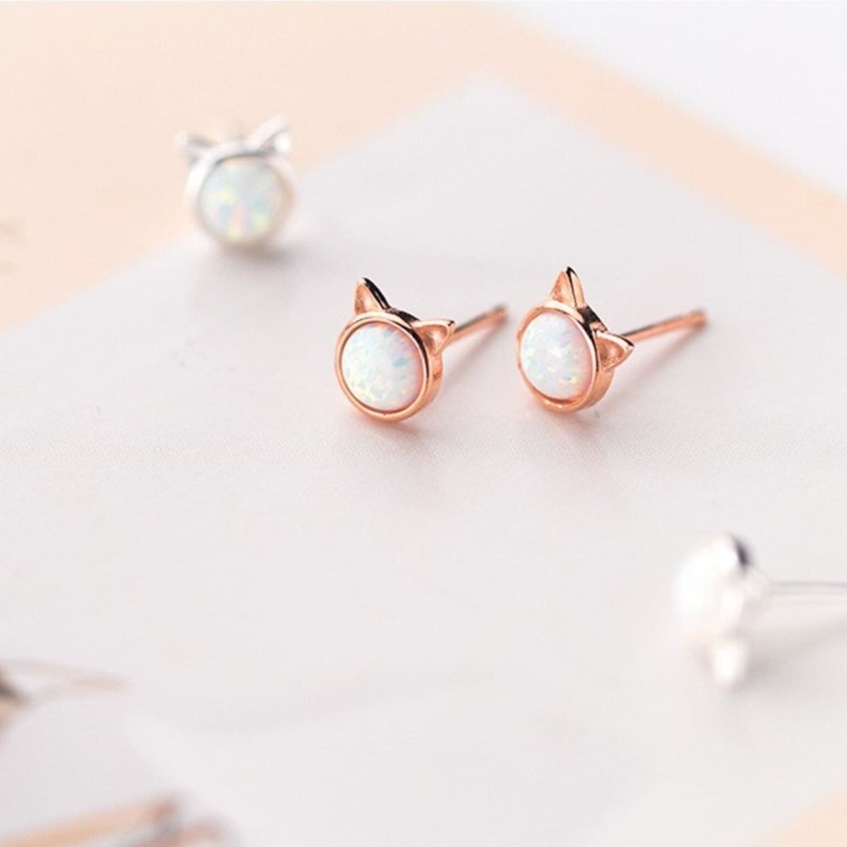 Sepideh – Cat Earrings with Iridescent Detail